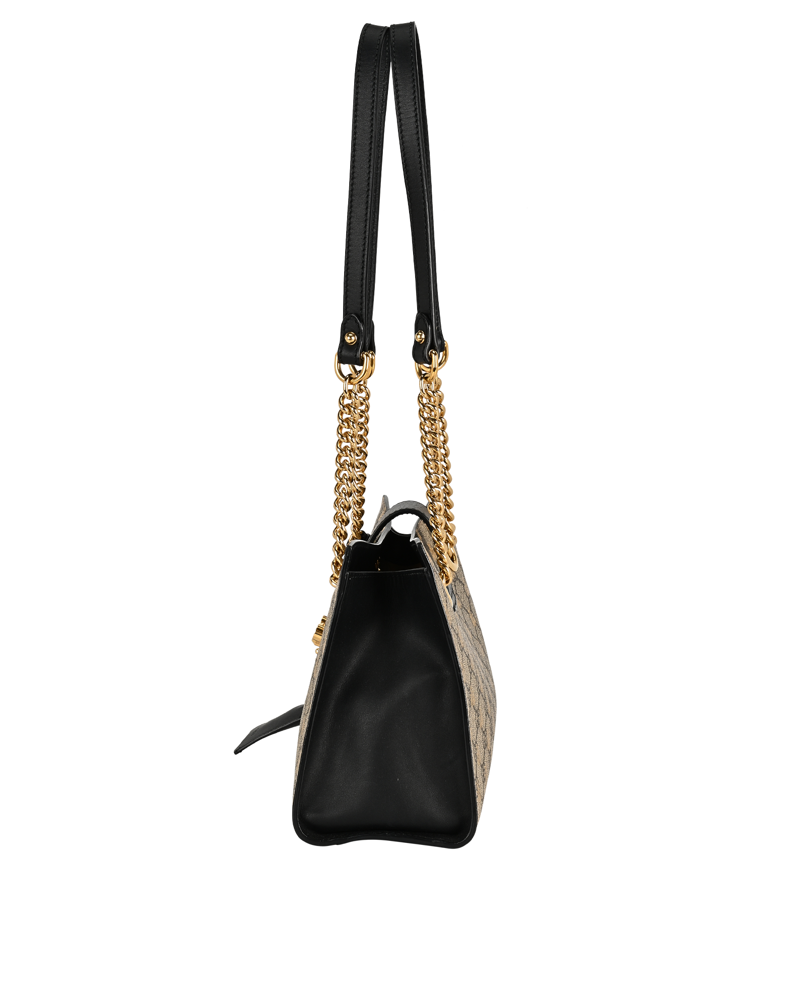 GG Supreme Bee Shoulder Bag, &pound;850, Handbags, Beige/Black, Canvas/Leather, Bottom view